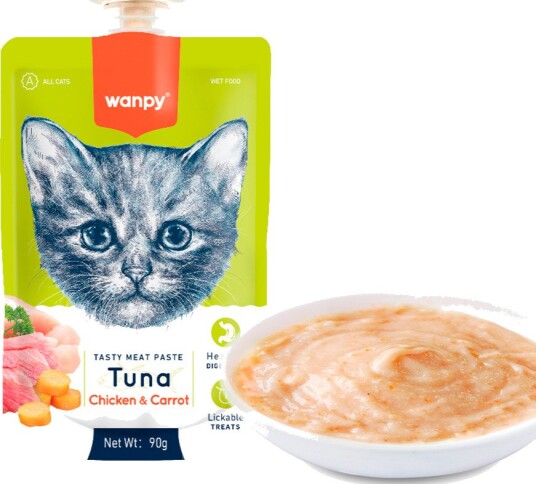 Wanpy Cat Tasty Meat Paste Tuna with & Carrot Chicken 90 g 90 g