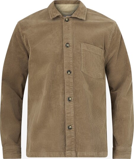 Lindbergh Overtreksskjorte Superflex Corduroy Beige