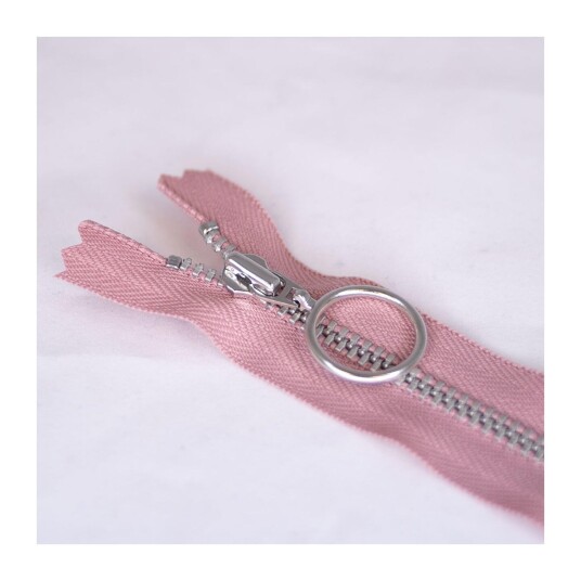Glidelås med ring 35cm Rosa