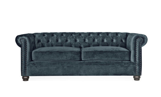 Soffadirekt WINDSOR Chesterfield Sovesofa Fløyel Blå