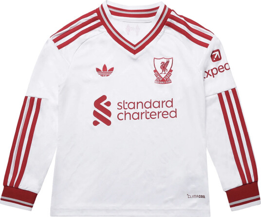 Adidas Performance Liverpool Fc Away Jersey Youth Long Sleeved 26/27   White   128