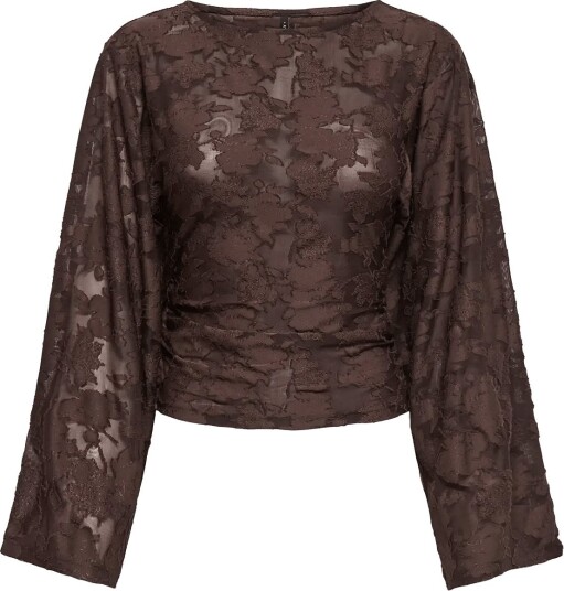 ONLY Onlnadia L/S Ruching Top Jrs COFFEE BEAN XL