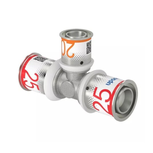 Uponor S-Press Redusert T-Stykke 25-20-25 mm for Gulvvarme og Radiatorsystemer
