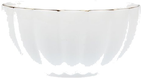 Nova Lilly Bolle 13cm Hvit m/Gullkant