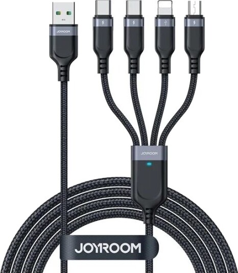 Joyroom S A18 4in1 USB A USB C Lightning Micro USB kabel 1.2m svart S 1T4018A18c