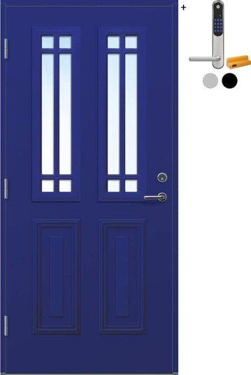 Ytterdør Bygg1 Mandal Klarglass med Yale Doorman Classic Home