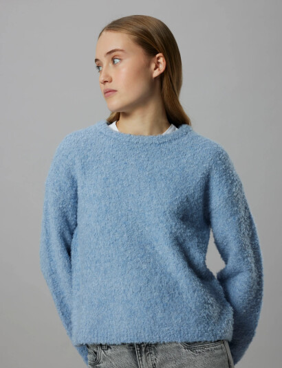 LMTD Nlfroucle Ls Short Knit Blue 170 176 LMTD Nlfroucle Ls Short Knit Blue 170 176