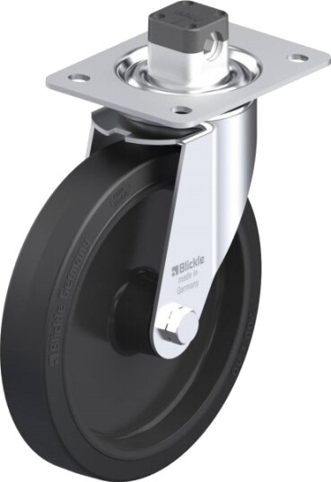 Blickle 850243 Le-Poev 201Xr-Cs11 Styrehjul Med Brems, Hjuldiameter 200 Mm, Maks 300 Kg, 1 Stk