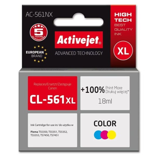Original blekkpatron Activejet AC-561NX Cyan/Magenta/Yellow Original blekkpatron Activejet AC-561NX Cyan/Magenta/Yellow