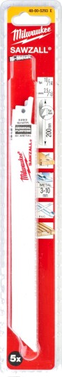 Milwaukee Stikksagblad Bimetall 200 Mm 10/14T /5 Stk