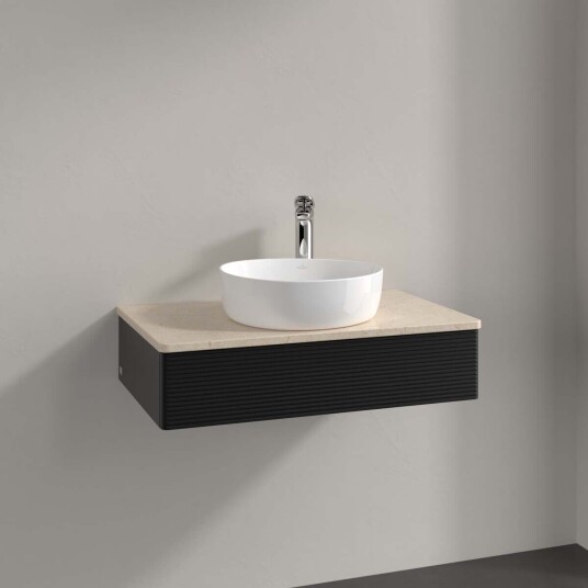 Villeroy & Boch Antao Servantskap med 1 skuff 80x50x19 cm u/lys Sort Matt/Crème