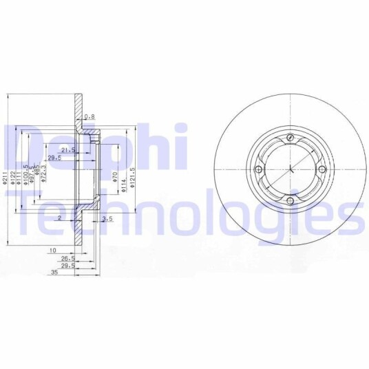 Bremseskive DELPHI BG2533 Bremseskive DELPHI BG2533