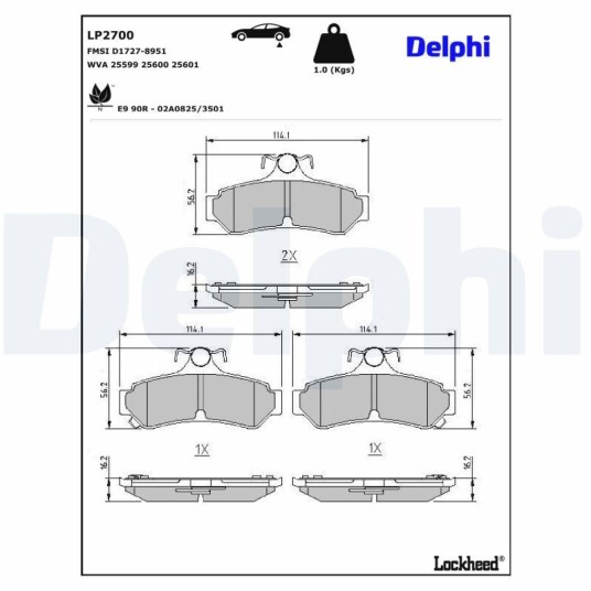 Bremseklosser DELPHI LP2700