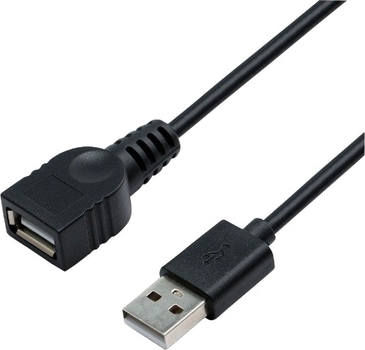 ELETRA USB 2.0 AM - AF 2M KABEL, SVART