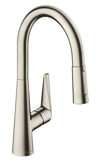 Hansgrohe Talis S 200 kjøkkenbatteri Med uttrekkbar tut og dusj, Steel
