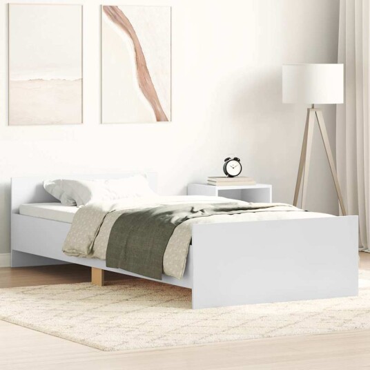 vidaXL Sengeramme hvit 90x190 cm konstruert tre 8721012154254