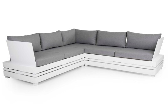 Brafab Ambon sofagruppe Hvit med grå pute 2 st 2 seter ende & hjørne