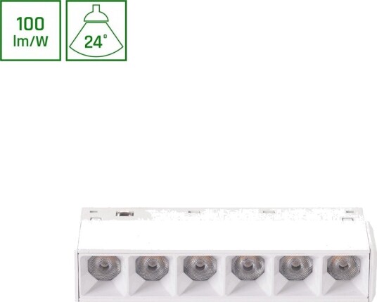 6W SHIFT BASIC GRID skinnespot 48V 110x23x42 mm nøytral hvit DC Dimbar : Ikke dimbar Kulør : Nøytral