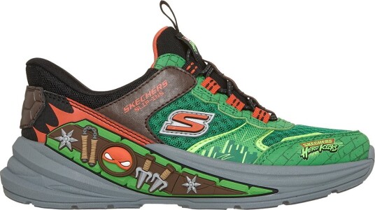 Skechers Sko Hyper Quest Green Skechers 33 Sko Brun Grå Grønn Oransje Svart