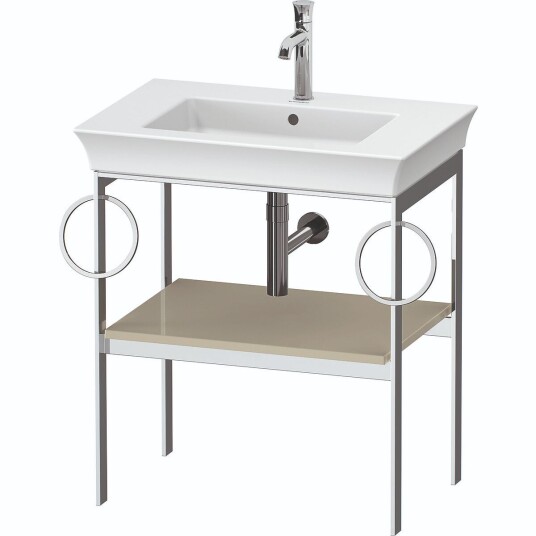 Duravit White Tulip Metallkonsoll 68,4x45x76 cm Taupe Høyglans/Krom