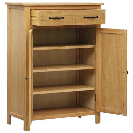 vidaXL Skoskap 76x37x105 cm heltre eik