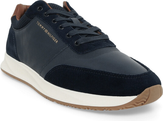 Tommy Hilfiger Th Dressy Runner Suede Mix   Navy   45