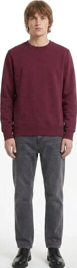 A QUESTION OF Johannes Crewneck Garment Dyed   Burgundy   S