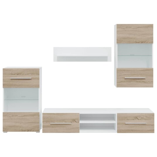 TV-enheter med LED 5 deler sonoma eik konstruert tre 8721158708700