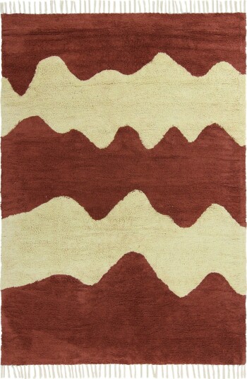 Ryetepper Amira Natural Cotton Shaggy rød/beige Størrelse: 200 x 290 cm