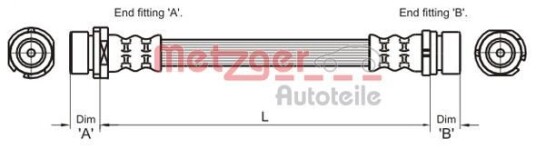 Bremseslange METZGER 4112336