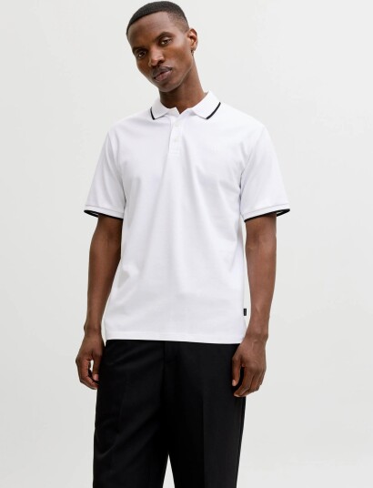 Jack & Jones Jprblaethan Detail Ss Polo Sn   White   L