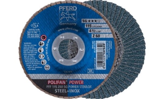 Pferd Lamellskive PFF 115 Z 60 SG Power Steelox 115mm 13300 rpm 10 stk