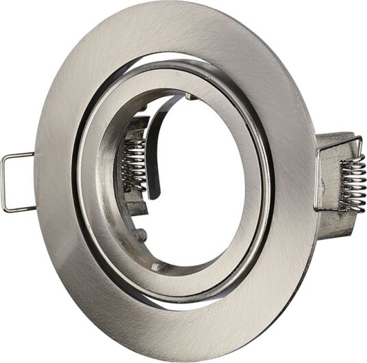 V Tac GU10 innfellingsspot rund Satin nikkel aluminium Ø85 mm hull IP20 innendørs