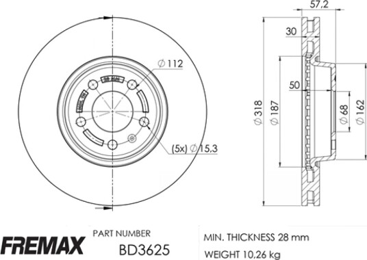 Bremseskive FREMAX BD-3625