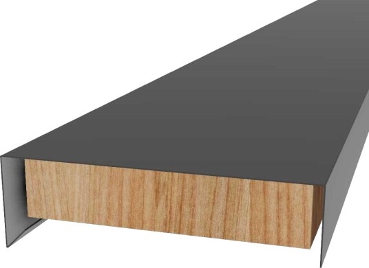Vindskibeslag Enkel 5" 2m Sort
