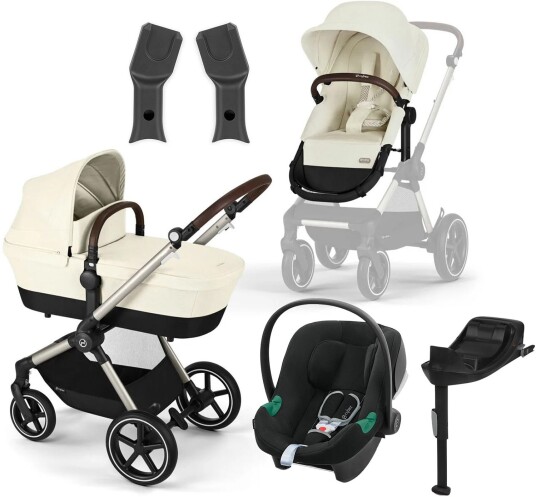Cybex EOS Lux Duovogn inkl. Aton B2 &  Base Taupe/Seashell Beige