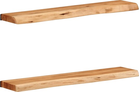 Vegghyller 2 stk 80x20x3,5 cm heltre akasie