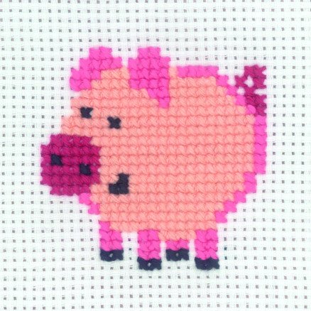 Permin broderisett grå 8x8 cm