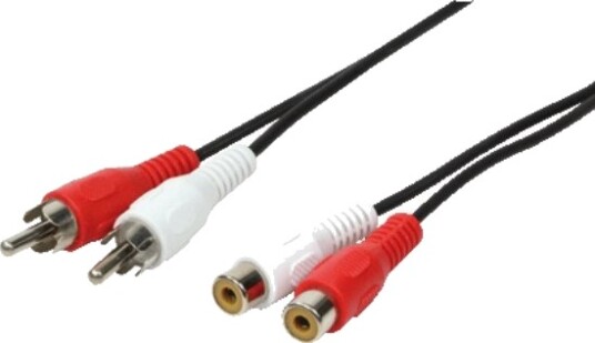 Logilink Kabel 2xRCA 2xRCA 10m 2 x RCA Hann Til 2 x RCA Hunkjønn Sort