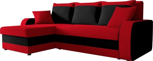 Alvared 3 seters Hjørnesovesofa Universal   Rød/Grå