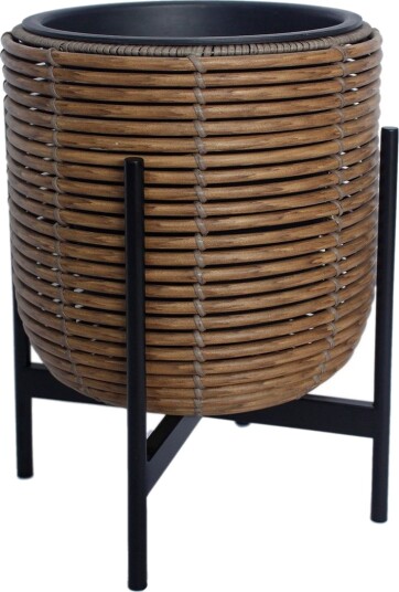 Wicker Blomsterkrukke på stativ 30x30xH38 cm Brun