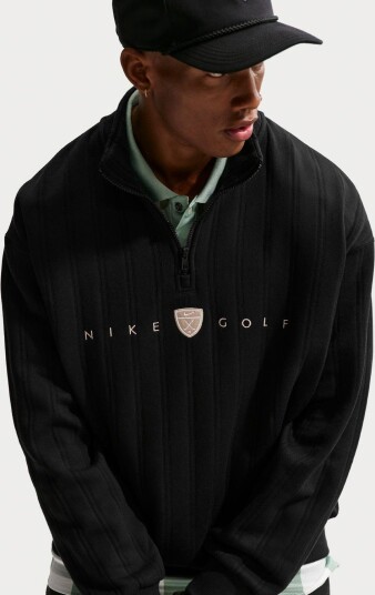 Nike M Fairway Fresh 1/2 Zip Golfgenser herre Black Limestone X Large