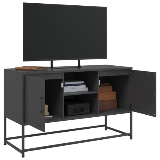  TV-benk svart 100,5x39x60,5 cm stål 846512