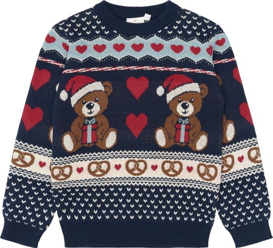 The New Genser - Strikk - TnHoliday - Multi Colour - The New - 7-8 år (122-128) - Genser Blå Brun Hvit Marineblå Rød