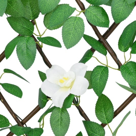 Utvidbart espalier med kunstig eføy grønn 186x30 cm