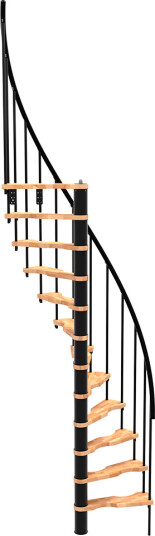 Minka Suono Smart Spindeltrappe i Sort/Bøg Ø140 Minka Suono Smart Spindeltrappe i Sort/Bøg Ø140