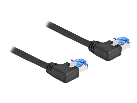 Delock Koblingskabel Rj-45 Hann Venstreivinklet Til Rj-45 Hann Venstreivinklet 2 M 6 Mm S/Ftp Cat 6A Med Støvel Halogenfri Svart