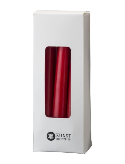 Kunstindustrien Small Colored Candle - Giftbox W. 12 Pcs - Red - ONE SIZE