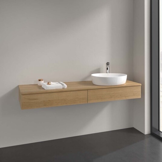 Villeroy & Boch Antao Servantskap med 2 skuffer 160x50x19 cm m/lys Eik