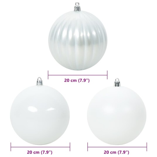 Julekule Sett 4 pcs Hvit Plast Julekule Sett 4 pcs Hvit Plast